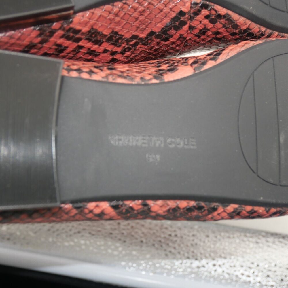 NEW Kenneth Cole Balance Ballet leather Flats Women's 9 Salmon Black Snakeskin - Picture 8 of 9